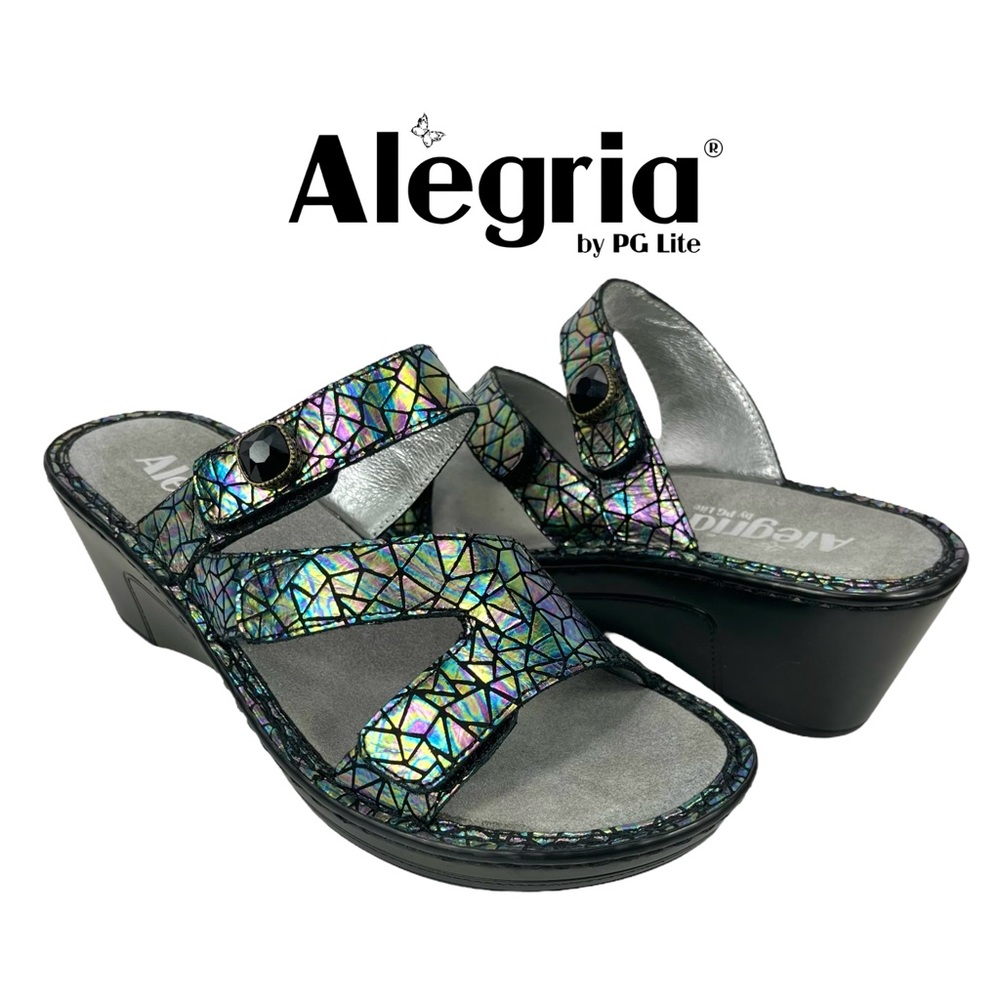 Alegria | Women’s EU 37 | US 6 Tectonic Loti Wedge Slide Sandals Lot 372